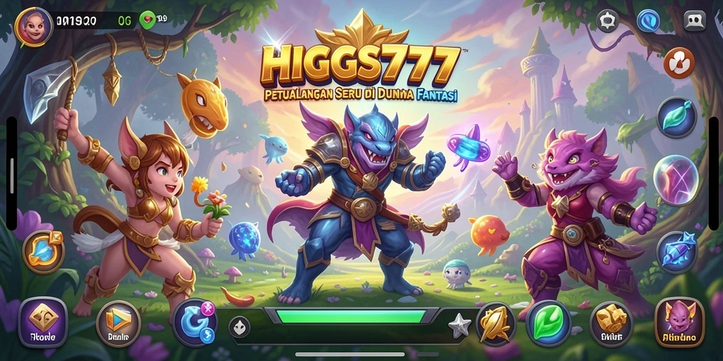 Tangkapan layar HIGGS777 menampilkan aksi seru dalam menjelajahi dunia Adventure.