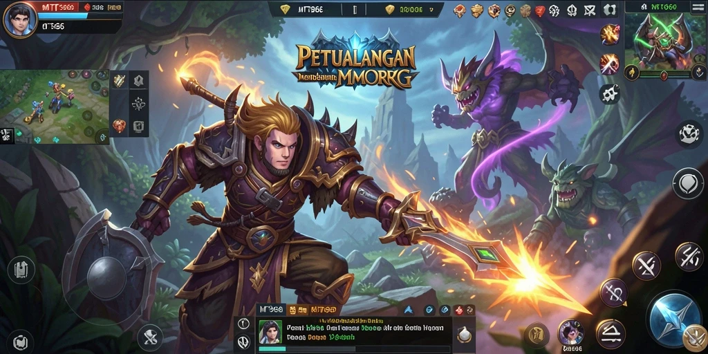 Screenshot gameplay MT966 menampilkan aksi mendebarkan dalam dunia MMORPG.