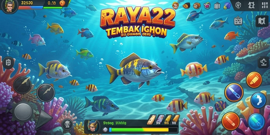 Tampilan menarik dari gameplay Tembak Ikan di RAYA22.