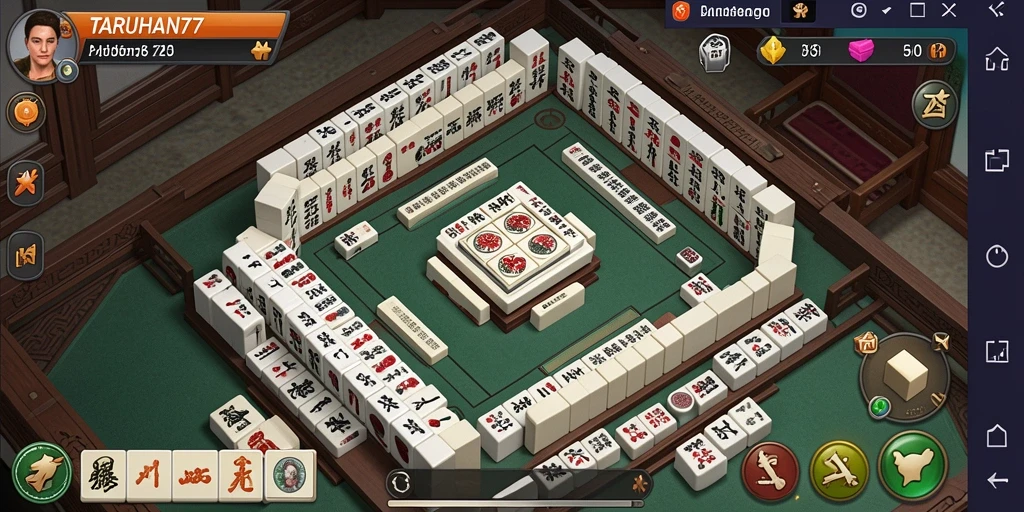Tampilan menarik dari gameplay Mahjong di TARUHAN77.