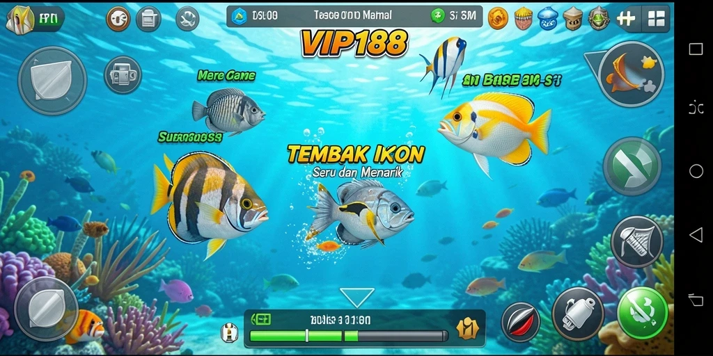 Screenshot menampilkan gameplay seru dari game Tembak Ikan VIP188.